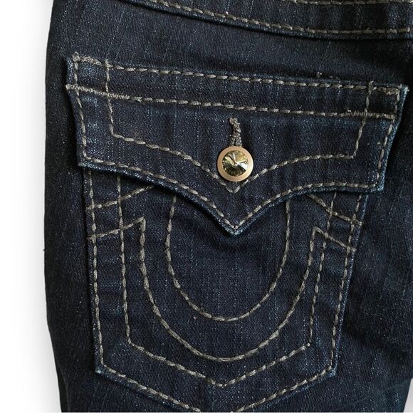 True Religion Disco Julie Low Rise Jeans with Crystal Buttons Size Women's 24 - Picture 5 of 7